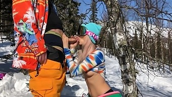 Mature-and-teen - Public sex with hot girl in a forest at the ski resort  pov amateur couple - Yes Porn